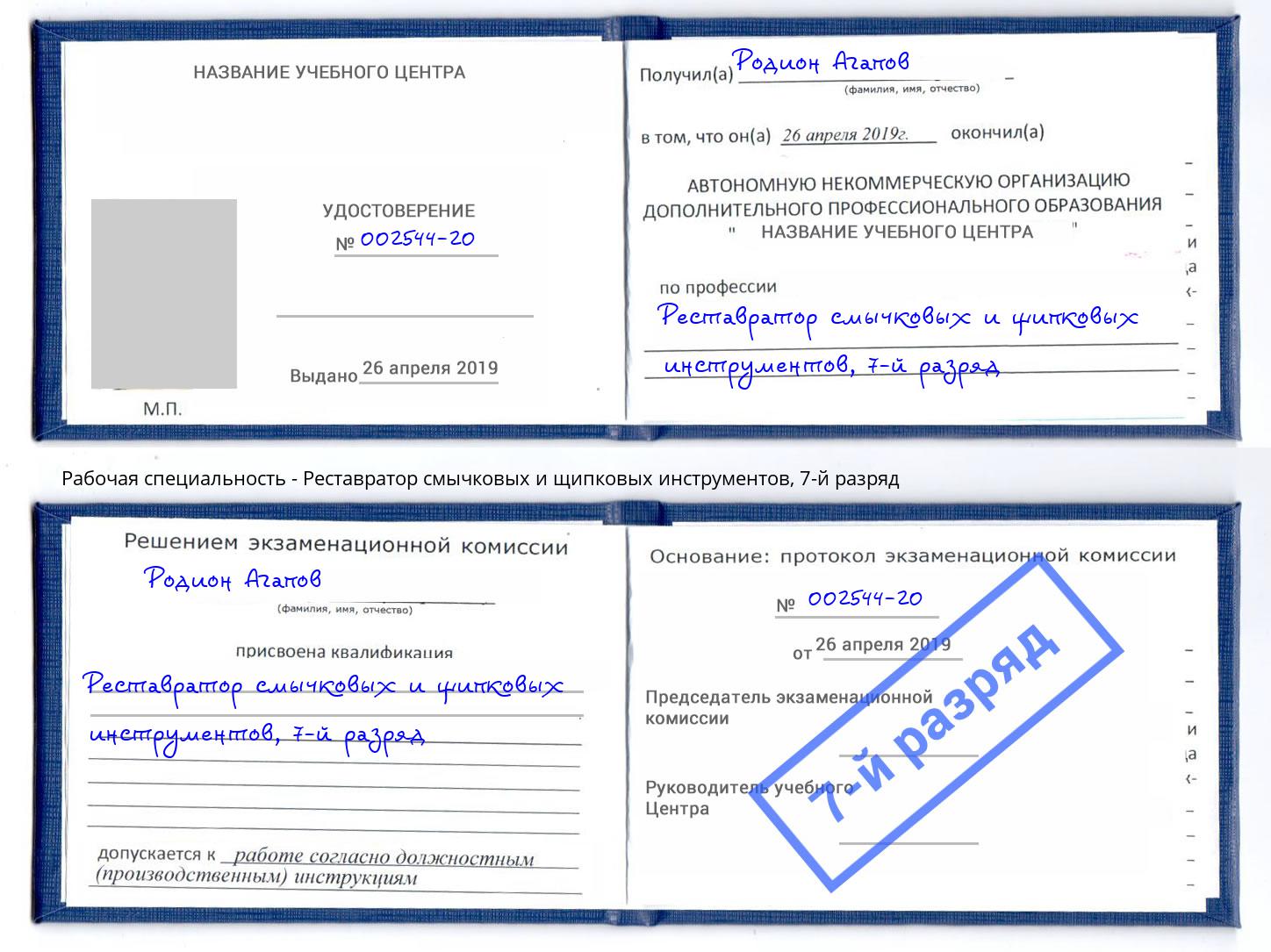 корочка 7-й разряд Реставратор смычковых и щипковых инструментов Нижневартовск