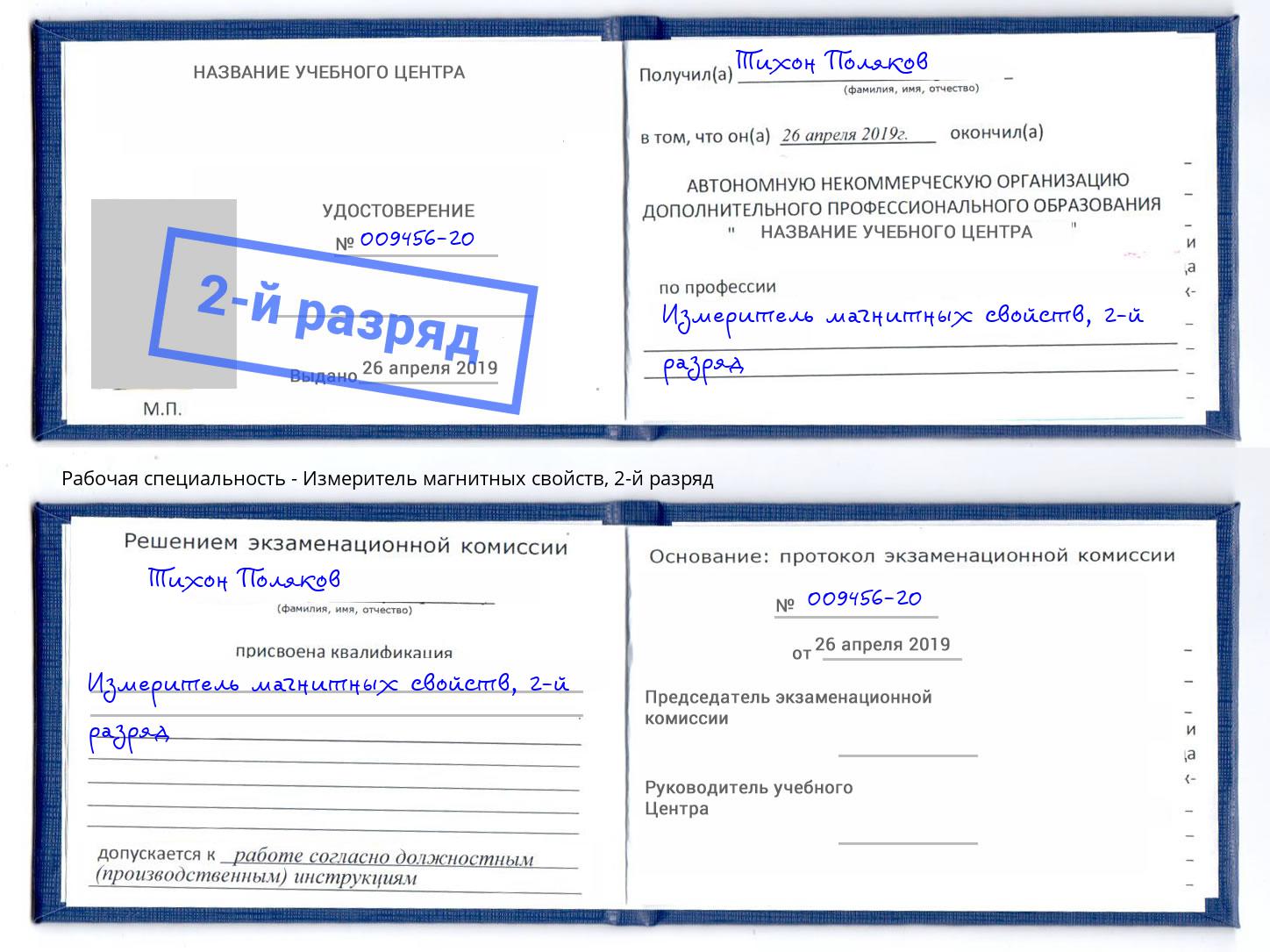 корочка 2-й разряд Измеритель магнитных свойств Нижневартовск