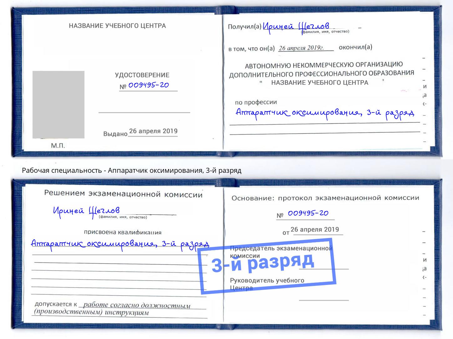 корочка 3-й разряд Аппаратчик оксимирования Нижневартовск